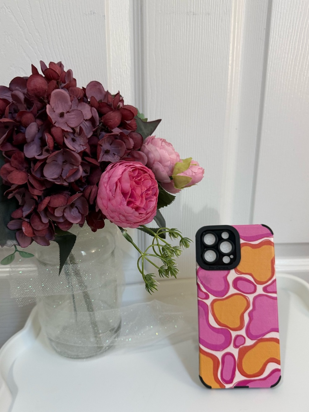 Apple Pink and Orange Patterned Phone Case